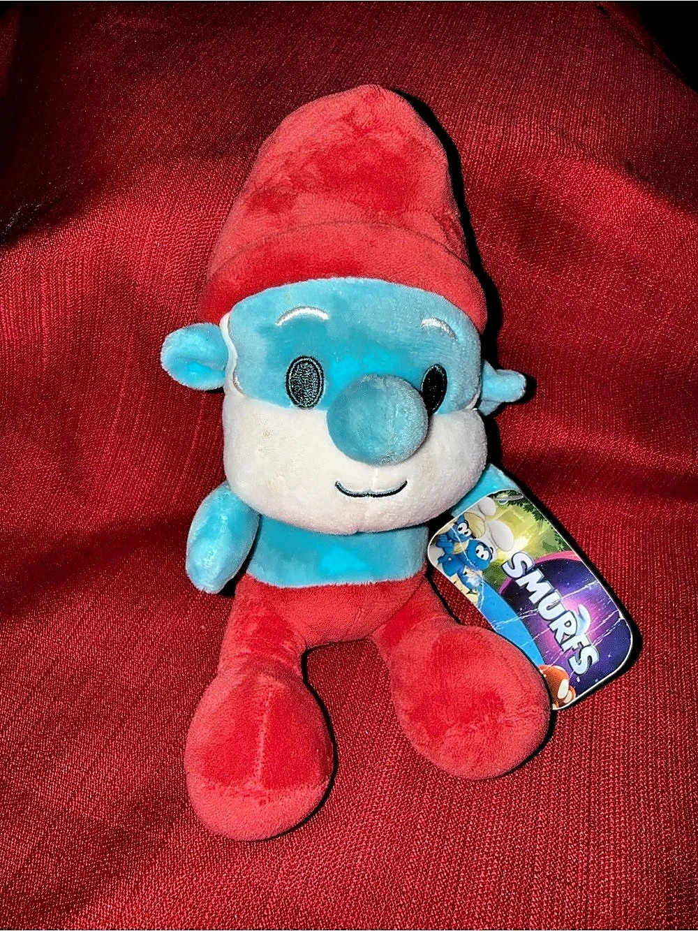 The Smurfs Papa Smurf plush Toy in Red & Blue NWT